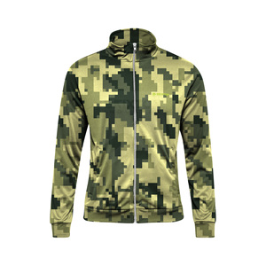 Sweat à capuche à fermeture éclair camouflage numérique personnalisé pour hommes, col haut décontracté Streetwear broderie 3D hiver OEM Camouflage fermeture éclair techniques lavées - Product Image 1