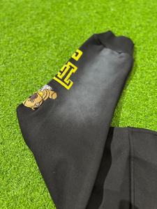 Sudadera con capucha lavada con ácido vintage parches bordados personalizados serigrafía gráfica con pedrería Sudadera con capucha de algodón de gran tamaño ropa de calle - Product Image 5