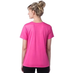 2025 nouveauté couleur personnalisée 100% coton dames T-Shirts été col en V à manches courtes plaine T-Shirt pour avant toile vierge - Product Image 6