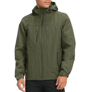Veste coupe-vent vintage pour hommes personnalisée fermeture éclair automne imperméable course à pied golf VTT capuche coupe-vent léger support avant - Product Image 1