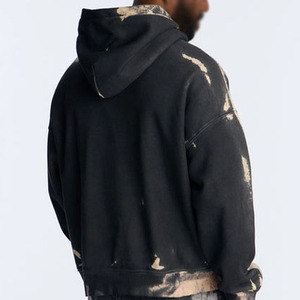 Sudadera con Capucha Unisex Vintage, Estilo Holgado, 100% Algodón, Color Negro Lavado, Calidad Premium, Marca Privada OEM ODM USA - Product Image 3