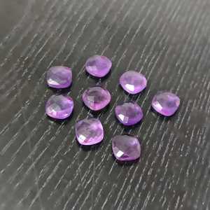 Natural amethyst 10x10mm <b>cushion</b> briolette 3.65 cts <b>purple</b> amethyst crystal loose gemstone for jewelry making - Product Image 1