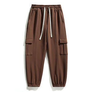 Pantalon de survêtement cargo en maille respirante coupe-vent décontracté pour homme, taille mi-haute, couleur unie, taille élastique, grandes poches, coupe ajustée à la cheville - Product Image 6