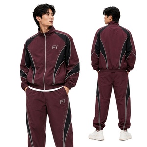 Custom Y2K Tracksuit Men Nylon Jogger Set <b>Rhinestone</b> Zip <b>Jacket</b> Premium Sportswear Wholesale Zipper men's <b>jackets</b> Manufacturer - Product Image 1