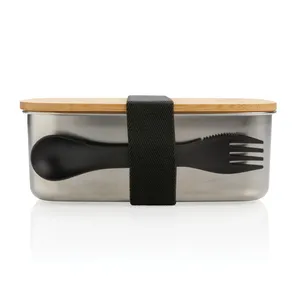 Boîte à lunch en bambou et acier durable pour une alimentation éco-responsable - Product Image 5