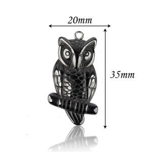 Pendentif hibou en hématite naturelle, breloque en cristal pour l'intuition, la concentration et la mise à terre - Product Image 3