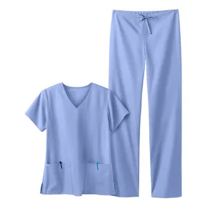 Hoge Kwaliteit Bulk Custom Ziekenhuis Verpleeguniform Scrubs Pak Uniform Unisex Verpleegster Scrub Medische Uniform Set