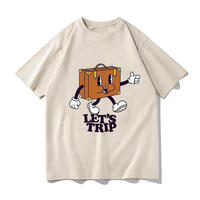 T-shirt d'été personnalisé pour homme, impression DTG, 300 g/m², 100 % coton et fibre de bambou, couleur unie, coupe oversize, col rond, haute qualité