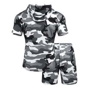 Ensemble d'été sans manches pour homme, tenue de sport, t-shirt à manches courtes et short, ensemble deux pièces, mode décontractée, vêtements d'été, ensembles de t-shirts - Product Image 2