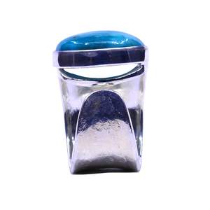 Anillo Turquesa de Plata de Ley 925 Chapado en Oro Clásico para Bodas y Fiestas - Product Image 5