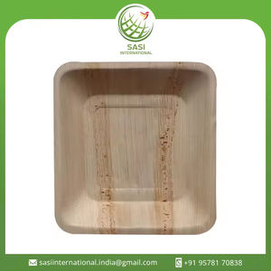 Juego combinado de platos desechables de hoja de palma biodegradables cuadrados económicos, varios tamaños y formas para servir comida de boda - Product Image 2