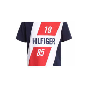 T-shirt Tommy Hilfiger da bambino, blu scuro, taglia 3T, con pannello logo colorblock, in jersey, stile western, estivo - Product Image 2