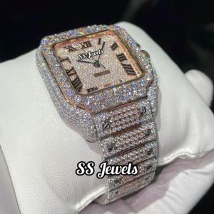 Reloj de lujo Lab Grown Diamond para hombre, relojes de pulsera VVS automáticos de lujo, esfera naranja, 41mm de diámetro, estilo ETA Hip Hop - Product Image 2