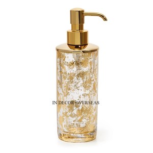 Aspecto llamativo Color plateado y dorado Diseño de textura única Dispensador de jabón líquido de metal de alta calidad estándar Suministro de baño - Product Image 1