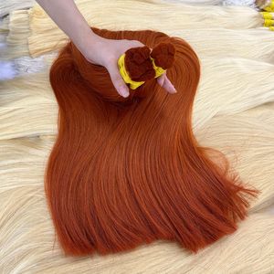 Vente en gros d'extensions de cheveux humains vierges 100% de haute qualité pour cheveux naturels droits en vrac grand stock de cheveux de couleurs claires 44 + - Product Image 4