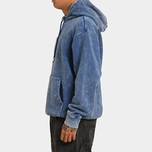 Fabricantes de ropa personalizada Streetwear 500 Gsm Fleece Heavyweight Sun Faded Vintage Washed Distressed Pullover Hoodies - Product Image 6