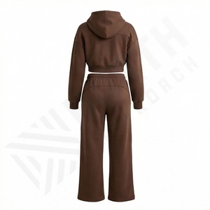 Conjunto Deportivo de Alta Calidad con Logotipo Personalizado, Chaqueta Deportiva con Cremallera, Chándal de Moda para Mujer, Ropa Deportiva de Algodón, Chándal de Dos Piezas - Product Image 2