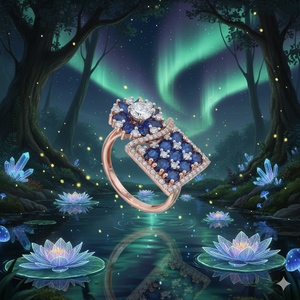 Anillo de Plata 925 con Diamante Moissanita y Piedra Púrpura - Product Image 3