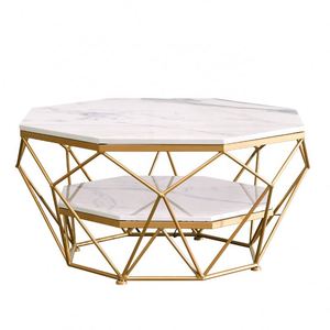 Contemporary Diamond-Shaped Convertible <b>Sofa</b> <b>Table</b> with Stone Top for Living Room - Product Image 3