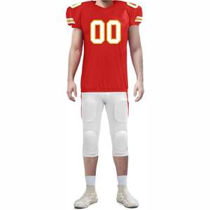 Maillot de football américain personnalisé au design optimal avec manches courtes, vêtements de sport respirants et anti-transpiration de qualité supérieure - Product Image 4