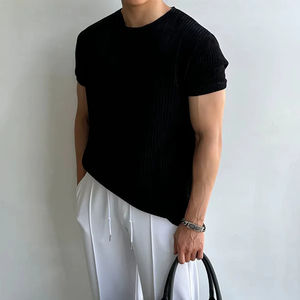 T-shirt d'été fin pour homme, respirant, à manches courtes, col rond, décontracté, pour le fitness - Product Image 3