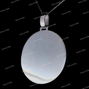 Colgante Redondo con Inicial P, Estilo Iced Out, con Diamantes Moissanite, de Lujo, Estilo Hip Hop, de Acero Inoxidable, para Unisex - Product Image 4