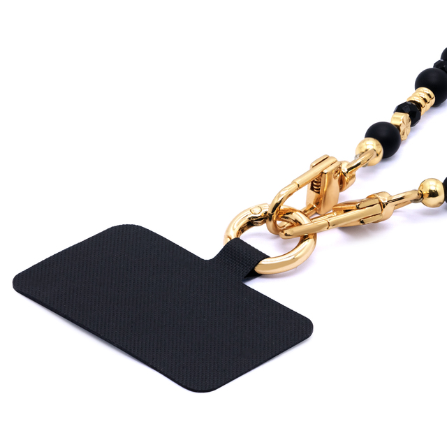 OME Universal Strong Black Nylon Phone Tether Tab Case Lanyard Strap with Metal Ring Crossbody Patch 58cm