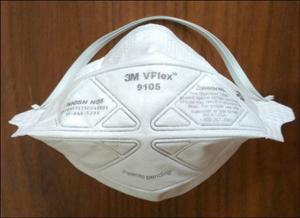 Masque anti-particules jetable 3M 9105 VFlex à 4 couches en tissu non tissé, protège contre les poussières non à base d'huile et les vapeurs inorganiques - Product Image 4