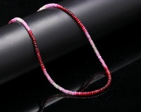 Collier de perles rondes en rubis naturel de qualité AAA, argent sterling 925, pierres précieuses facettées, prix de gros pour la vente en gros