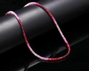 92.5 argent or rubis ombré pierres précieuses déclaration collier fait à la main facettes Rondelle perles personnalisé chrétien religieux - Product Image 2