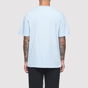 T-shirt à coupe délavée avec logo personnalisé T-shirt à col rond en coton épais de haute qualité avec graphique vierge pour hommes - Product Image 4