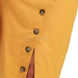 Jupe en cuir classique jaune pour femmes Jupe en cuir pour femmes élégantes au toucher doux pour un usage quotidien - Product Image 4