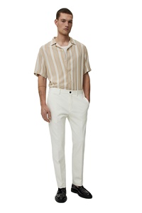 Haut tendance pour homme Marque personnalisée Chemise de villégiature décontractée 100% Viscose Weave Manches courtes Rayé Longueur régulière Vêtements de confort - Product Image 6