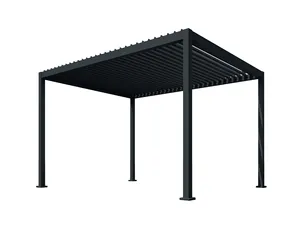 Pérgola de Metal Lucida de uso industrial y comercial, estructura de aluminio, económica, Manual, para exteriores, color gris oscuro