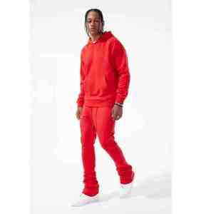 Tùy Chỉnh In Xếp Chồng Lên Nhau Trọng Lượng Nhẹ Jogger Baggy Sweatpants Hoodie Set 2 Mảnh Lông Cừu Người Đàn Ông Sweatsuits Áo Thun Tracksuits Mùa Đông - Product Image 6