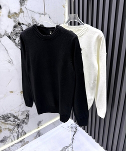Pull tricoté à col rond pour homme, manches longues, contrastant blanc et noir, anti-plis, anti-rétrécissement, séchage rapide, motif écossais, vente en gros - Product Image 4