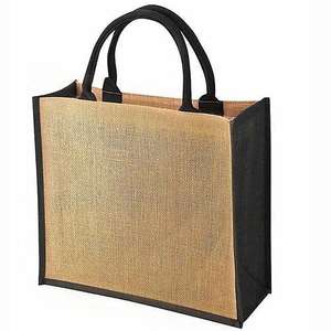 Sac fourre-tout en jute imprimé personnalisé écologique avec poignée en coton réutilisable Textiles personnalisés couleur et taille personnalisées de haute qualité - Product Image 6