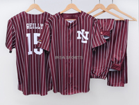 Ensemble de maillot et pantalon de baseball personnalisé respirant de haute qualité imprimé par sublimation, col en V, unisexe, 100% polyester mesh 120g IRSA SPORTS