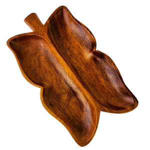 Vente en gros Plateau de service en bois en forme de feuille à motif floral pour collations aux noix Fruits secs pour la restauration Accessoire de cuisine à domicile - Product Image 4