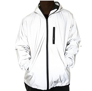 เสื้อโค้ทสีขาวกันน้ำพร้อมฮู้ดผ้าแคนวาสสำหรับฝนในฤดูใบไม้ผลิเทปสะท้อนแสงลำลอง - Product Image 4