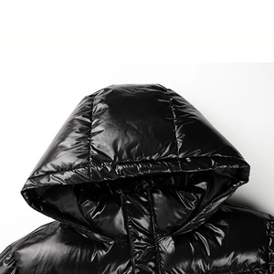 Women's Winter Warm Bubble Puffer <strong>Jacket</strong> Breathable Nylon Coats with Shiny Light Zipper Closure Printed Pattern Crop Style Women - Product Image 5