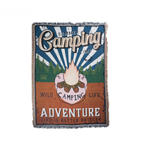 Couverture portable HYUGA Wander Quest toutes saisons en coton et fibre de polyester 172x122cm pour aventures en plein air, pique-niques, camping, voyages, randonnée