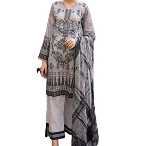 Meilleures ventes : Ensemble Salwar Kameez indien pakistanais de QJ Impex avec chemise à manches longues et col brodé - Product Image 1