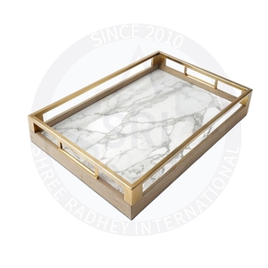 Plateau de service en bois de luxe avec impression décorative traditionnelle - Product Image 1