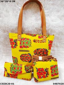 Floral Summer <b>Tote</b> Beach <b>Bag</b> Set Lady's Fashion Canvas PU Handle Long Durable Polyester Lining Spacious Main Zip <b>Vintage</b> Style - Product Image 5