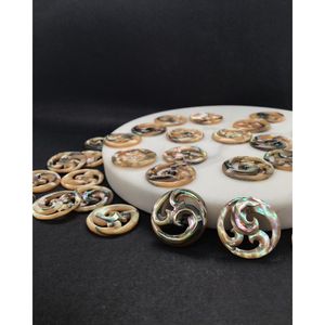 Composants et accessoires de bijouterie en nacre filigranée ronde - Product Image 2