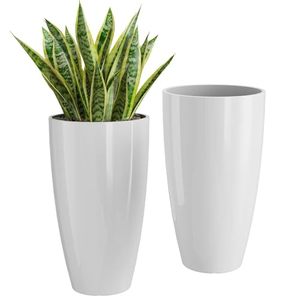 Jardinières modernes de 21 pouces de <span class=keywords><strong>hauteur</strong></span> pour plantes d'extérieur/intérieur, lot de 2, en matériau léger, pour plantes, fleurs et arbres, pour l'avant de la maison - Product Image 1