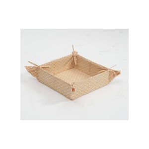 โบฮีเมียนผ้ากระสอบแป้ง100% ตะกร้าผ้าฝ้ายปักด้วยผ้าธรรมชาติมีรายละเอียดดีเหมาะสำหรับตะกร้าโต๊ะของครอบครัว - Product Image 4