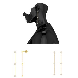 0.6 carats or massif 18 carats VS1 clarté ronde taille brillante IGI certifié laboratoire cultivé diamant boucles d'oreilles pour femmes - Product Image 2