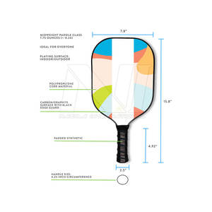 Raqueta de paleta Pickleball de fibra de carbono de fibra de vidrio 12K estándar profesional de alta calidad EVA duradera para uso en exteriores - Product Image 3